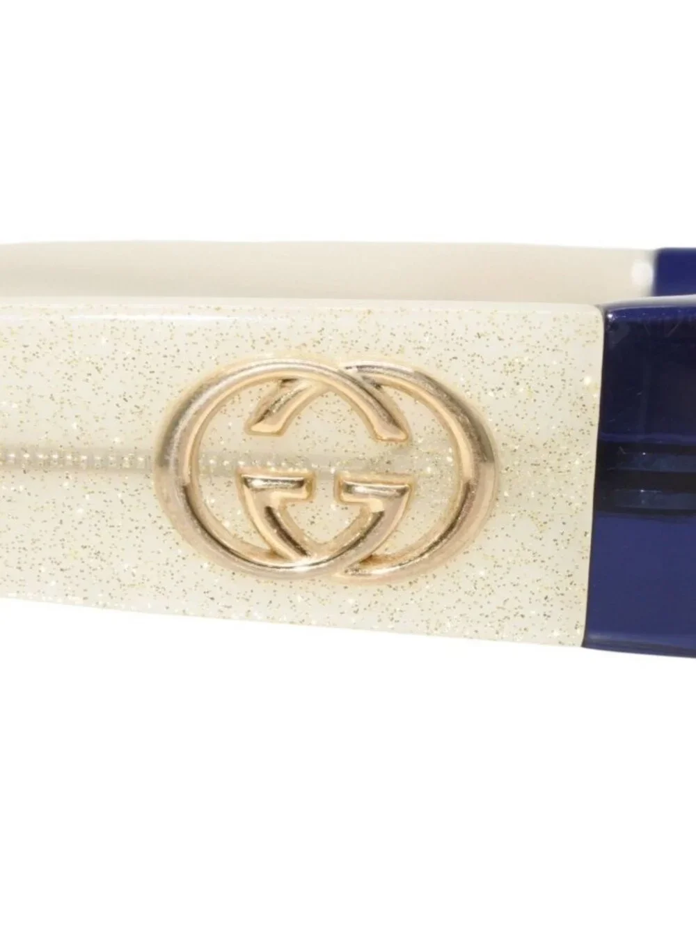 Gucci Sunglasses Eyewear S Eonit GG Logo Glitter Acetate Blue White
